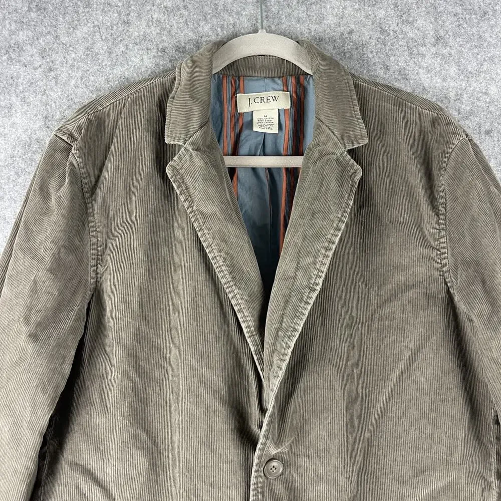 Vintage‎ J Crew Corduroy Blazer Sport Coat Mens Medium Gray Academia 80s 90s